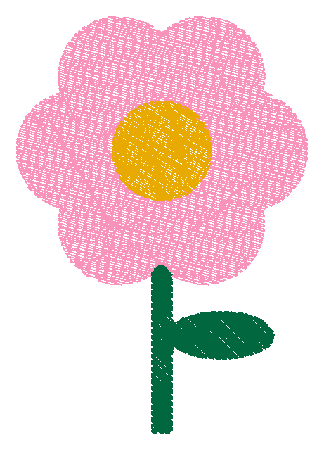 A simulation of the flower sewn as a DST file