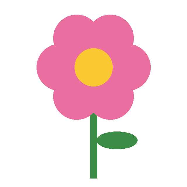 A pink flower with a yellow middle, saved as a low-quality JPG with blocky edges