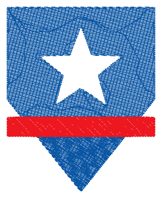 A simulation of the shield sewn as a DST file