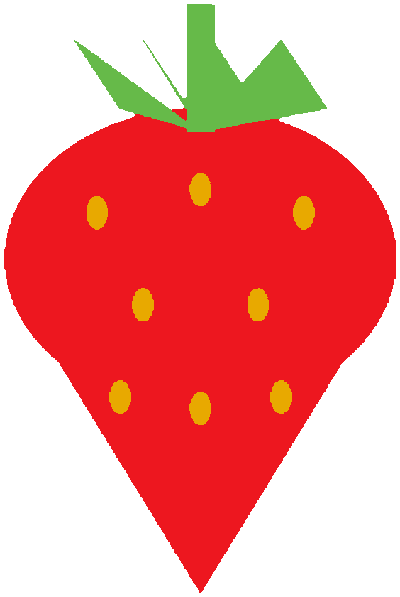 The strawberry redrawn in flat Brother thread colors